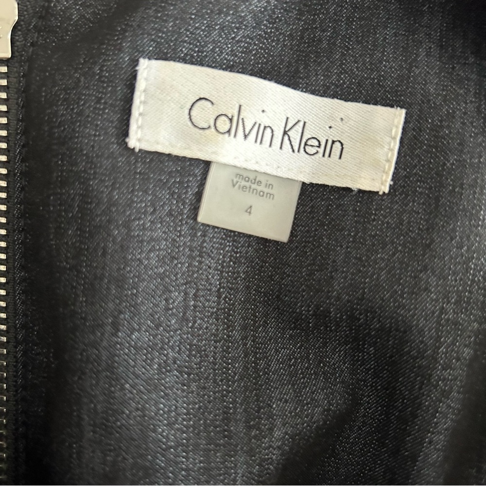 Calvin Klein Chambray Sheath Dress Sleeveless Navy Size 4‎ - Picture 4 of 6